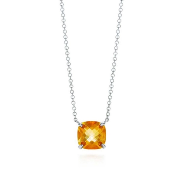 Tiffany & Co. Sparklers Citrine Pendant Necklace - Sterling Silver.